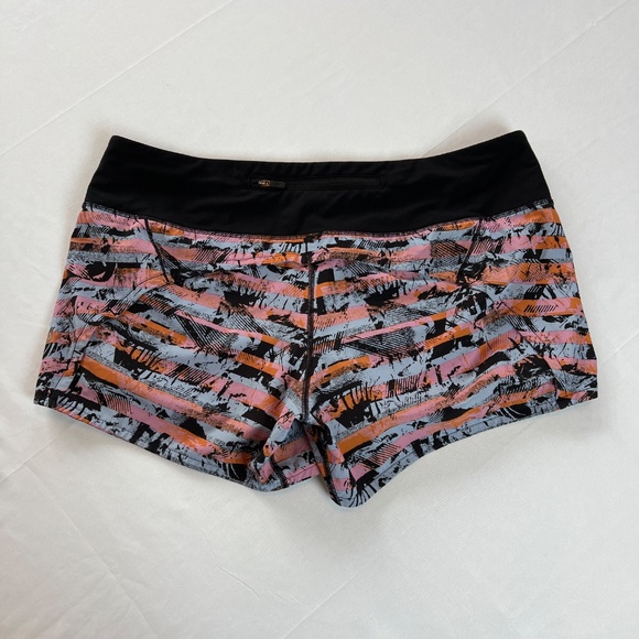 Lululemon Run Speed Shorts Multi Color & Black 4" Sz 10 - Picture 2 of 9